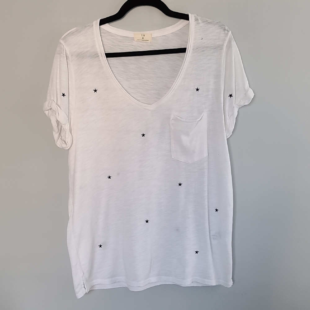 T.La White Short Sleeve Relaxed Tee